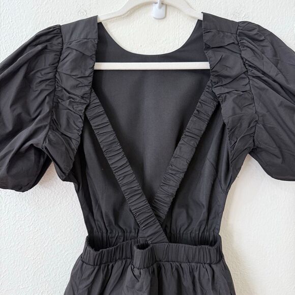 Brand New English Factory Women's Size XS Cut Out Poplin Mini Dress in Black - Picture 9 of 16